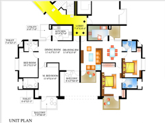 Floor Plan of Piyush Heights 2 BHK Flats in Faridabad